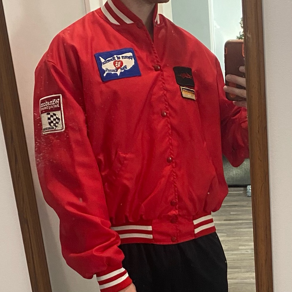 Men’s Red NASCAR Bomber Jacket